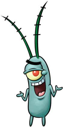 Spongebob Clipart Plant Plankton Graphic Black And - Personnage De Bob L Éponge (300x450)
