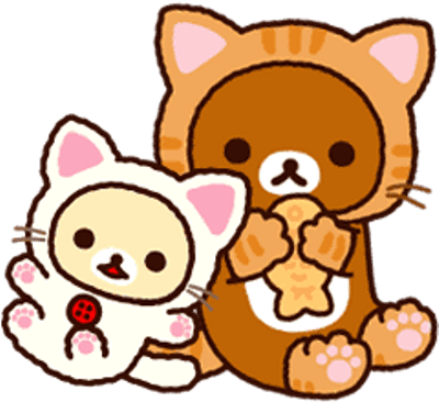 Rilakumma Eating Fish - Hello Kitty Y Rilakkuma (400x400)