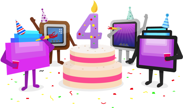 Vector Black And White 4th Clipart 4th Anniversary - Happy 4th Work Anniversary (700x439)