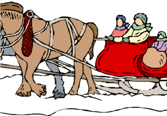 Winter Clipart Horse - Horse And Sleigh Clipart (640x480)