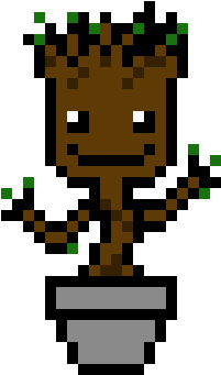 Baby Groot - Minecraft Gumball Pixel Art (320x480)