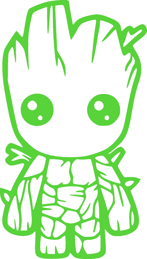 Please Note That The White Image Is A White Sticker - Am Groot (500x882)