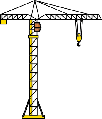 Ian Symbol Construction Crane - Simple Drawing Of A Crane (345x400)