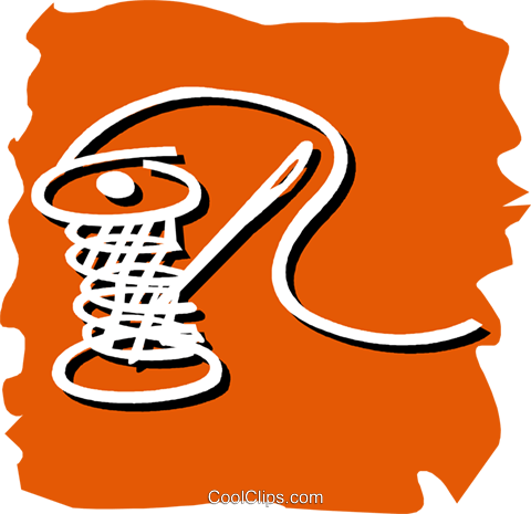 Needle And Thread Royalty Free Vector Clip Art Illustration - Clip Art (480x465)