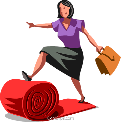 Businesswoman Rolling Out The Red Carpet Royalty Free - Illustration (478x480)