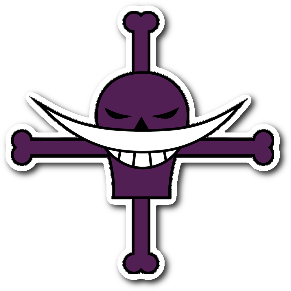 Whitebeard Pirates Jolly Roger Sticker - One Piece Whitebeard Flag (1064x1064)