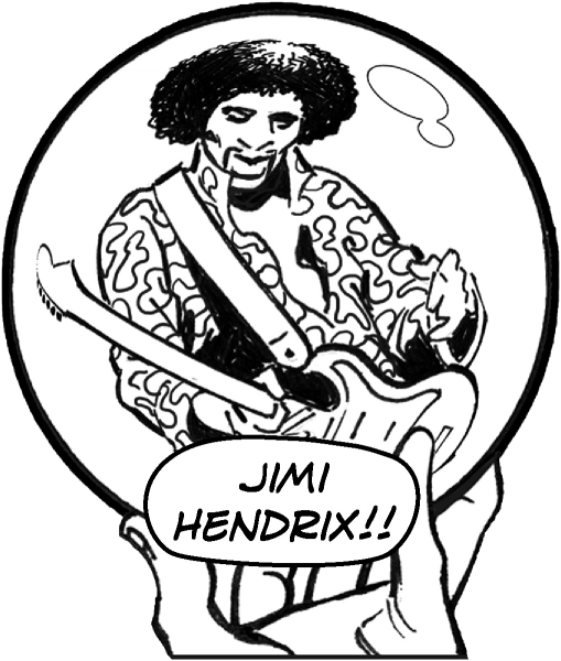 Jimi Hendrix Playing The Star-spangled Banner - Cartoon (509x600)