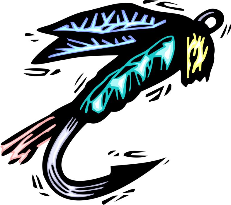 Vector Illustration Of Sport Fisherman Angler's Fish - Clip Art (788x700)