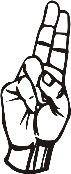 Clip Art Transparent Letter U Google Search - Asl Sign For U (250x599)