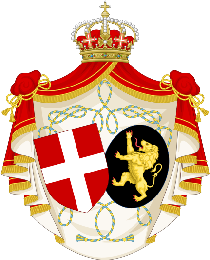 Alliance Coat Of Arms Of King Umberto Ii And Queen - House Of Medici Coat Of Arms (438x540)