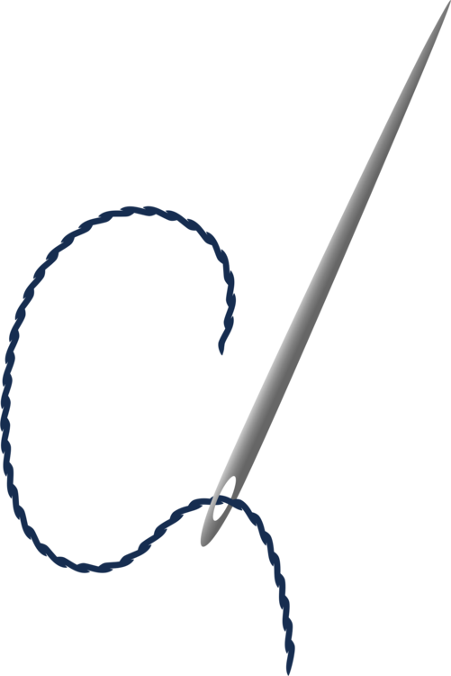 Hand Sewing Needles Thread Yarn Cross Stitch - Sewing Needle With Thread Png (501x750)