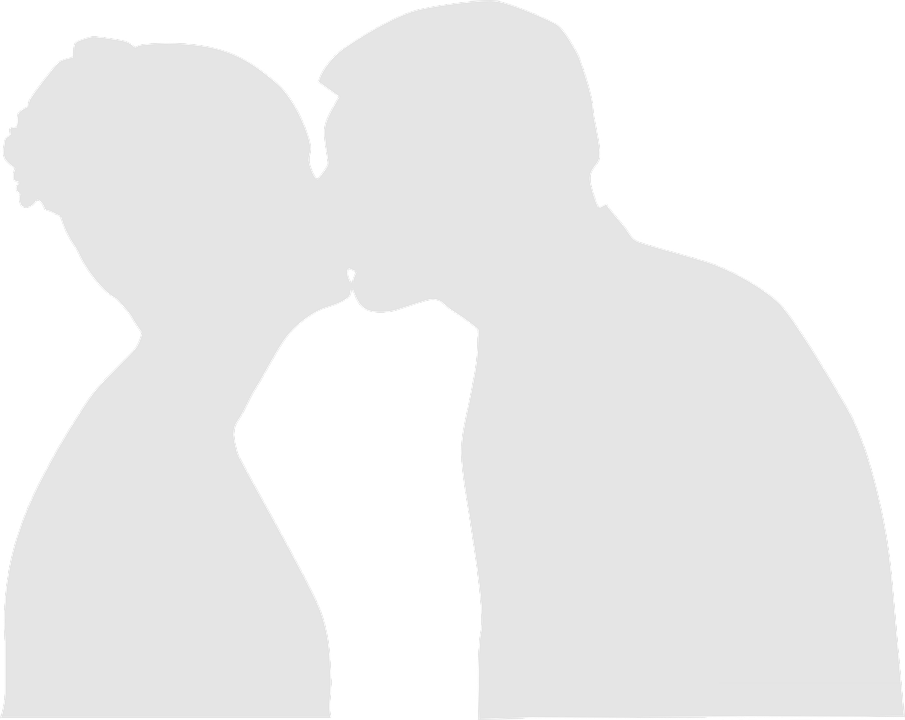 Collection Of Kissing Silhouette Clip Art - Couple Kissing White Silhouette (905x720)