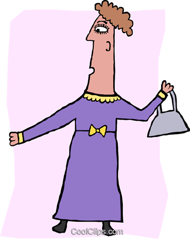 Middle Age Woman Royalty Free Vector Clip Art Illustration - Cartoon (381x480)
