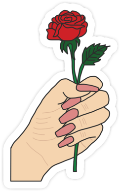 Rose Hand Sticker - Sticker (400x400)