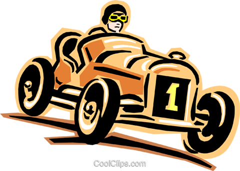 Racecar Royalty Free Vector Clip Art Illustration - Rennwagen Oldtimer Clipart (480x343)