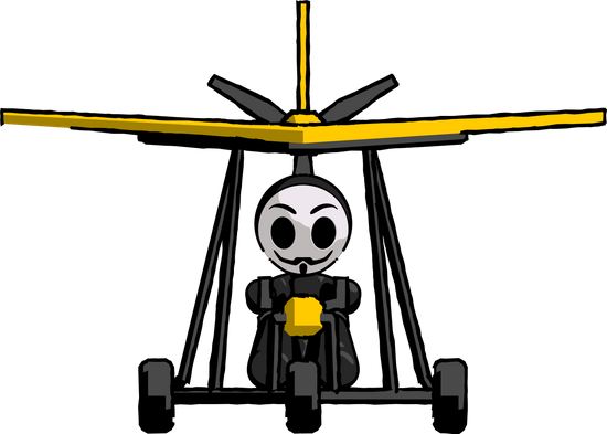 Anarchist Man In Ultralight Aircraft - Illustration (550x393)