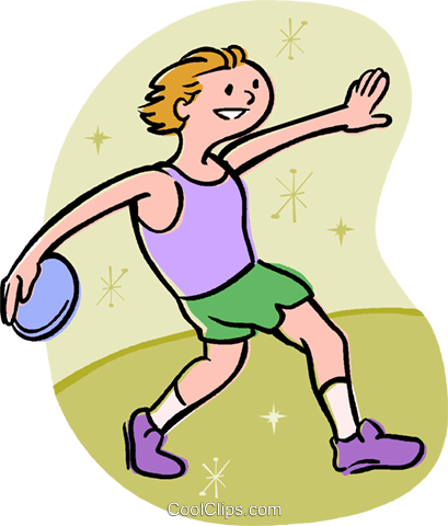 Discus Royalty Free Vector Clip Art Illustration - Cartoon Discus Thrower (409x480)