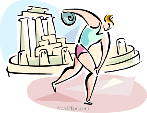 Discus Thrower Royalty Free Vector Clip Art Illustration - Discus Thrower Royalty Free Vector Clip Art Illustration (480x368)