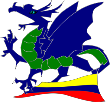 Dragon Computer Icons Download Cartoon - Blue And Green Dragon Shower Curtain (364x340)