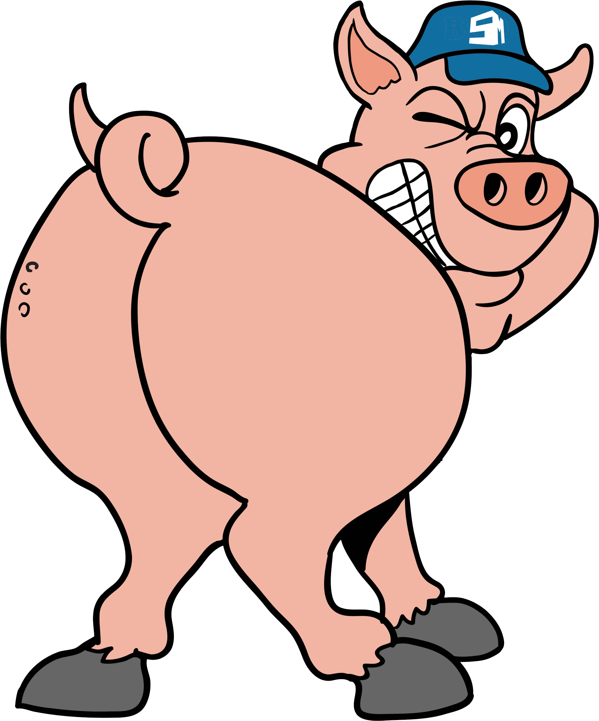 Clipart Pig Bum - Butt Clip Art Pig (2000x2384)