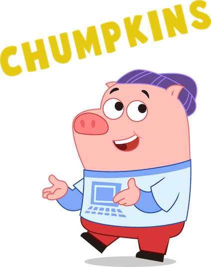 Chumpkins Is A Very Techie Pig Who Spends Most Of His - P. King Duckling (423x535)
