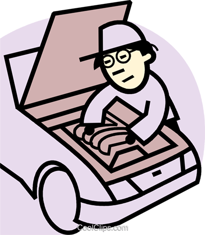 Auto Mechanics Royalty Free Vector Clip Art Illustration - Auto Mechanics Royalty Free Vector Clip Art Illustration (419x480)