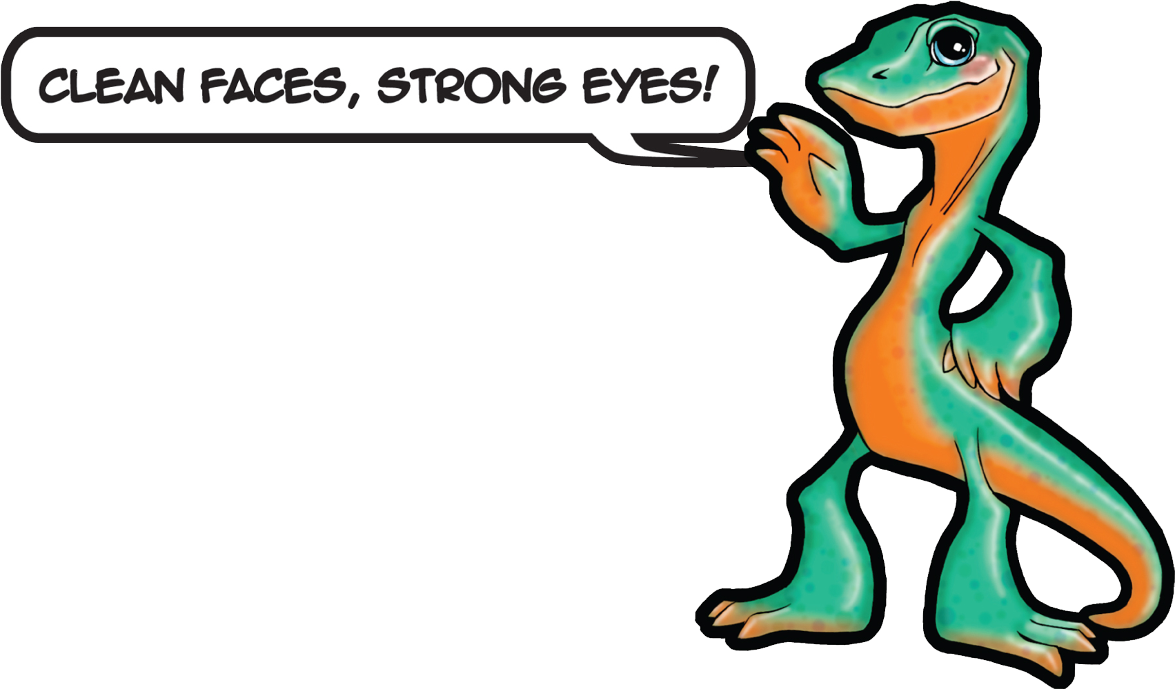 Goanna Clipart Transparent - Clean Face Strong Eyes (1800x1055)