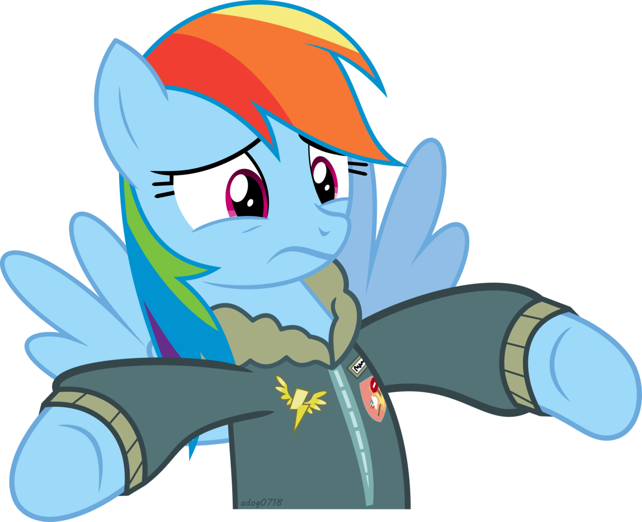 Absurd Res, Artist - My Little Pony Rainbow Dash Wear A Jacket (1260x1024)