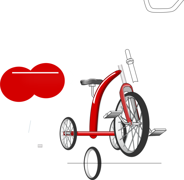 Sticker Tricycle Bicycle Decal Label - Old Tricycle Clipart Png (764x750)