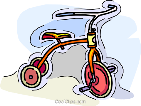 Child's Tricycle Royalty Free Vector Clip Art Illustration - Child's Tricycle Royalty Free Vector Clip Art Illustration (480x361)