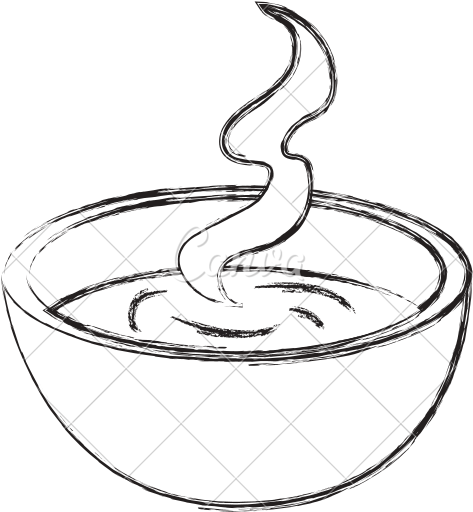 Free Library Bowl Of Soup Clipart Black And White - Soup Bowl Sketch (550x550)