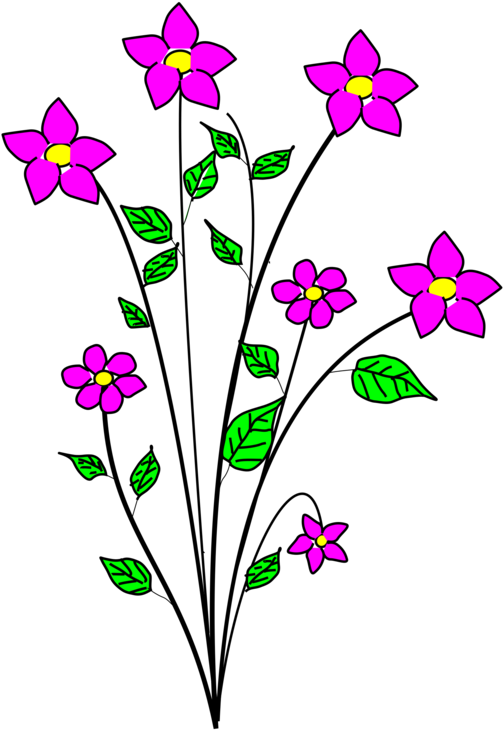 Downloads Free Clipart Images, Vector Free, Purple - Clipart Flowers (530x750)