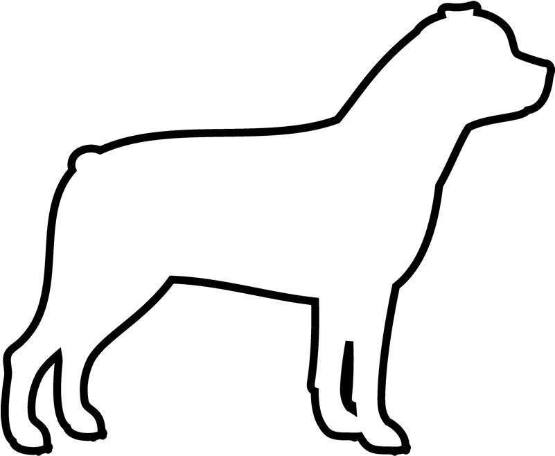 Rottweiler Rubber Stamp Cat - Rottweiler Outline (800x800)
