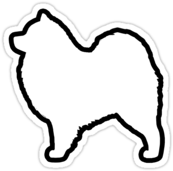 Samoyed Silhouette Waterproof Die-cut Sticker Mais - Samoyed Silhouette (375x360)