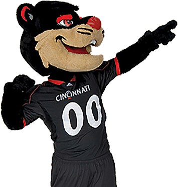 University Of Cincinnati Bearcat - University Of Cincinnati Mascot (355x372)