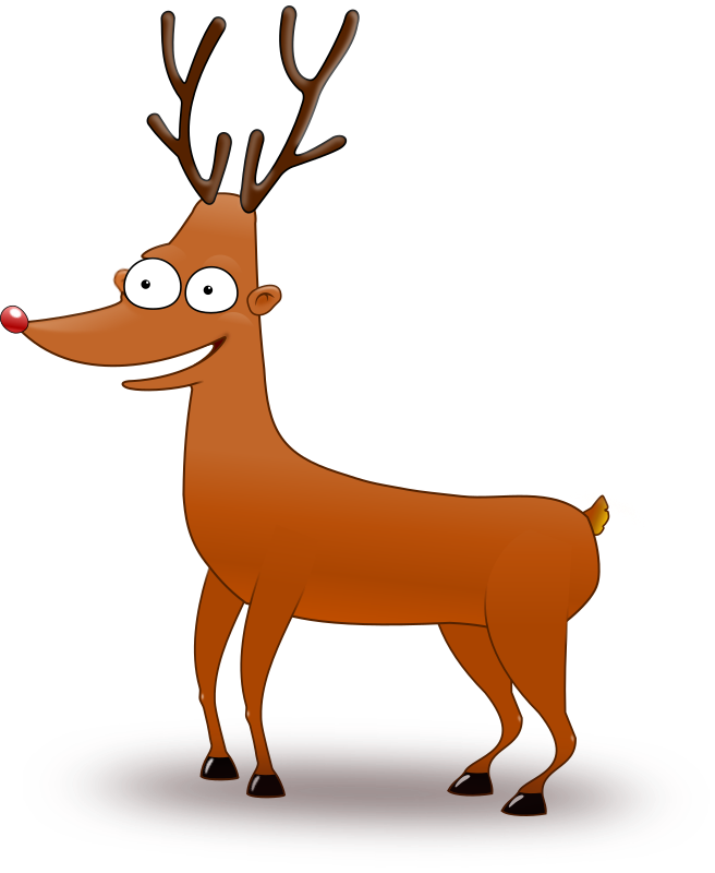 Clipart - Funny Cartoon Reindeer (656x800)