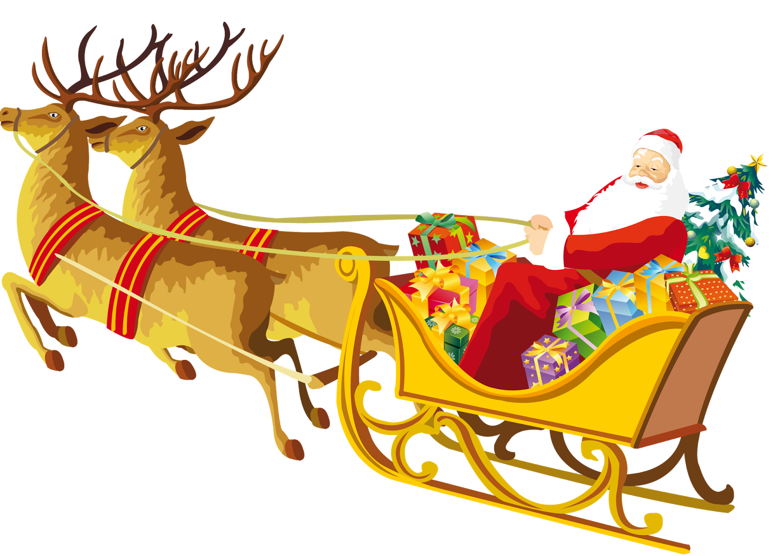Publicado Por Paz En La Tormenta - Santa Claus And Reindeer Clip Art (1600x1142)