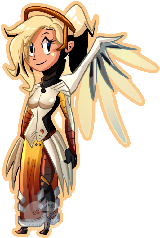 Mercy Half Genie Hero Style By Jinxythelombax - Cartoon (648x829)