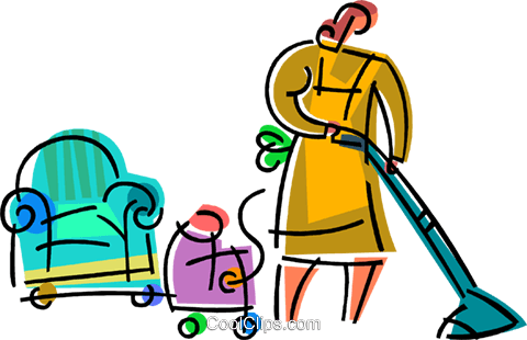 Vacuuming Royalty Free Vector Clip Art Illustration - Clip Art (480x310)