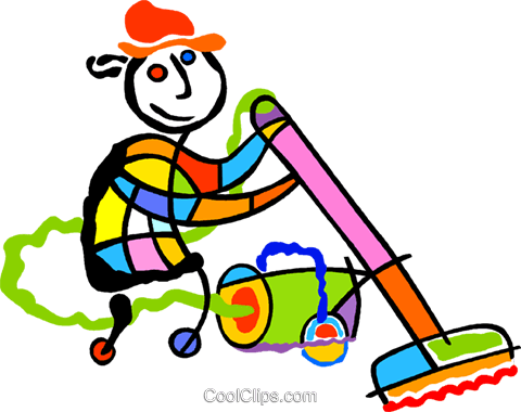 Vacuum Cleaner Royalty Free Vector Clip Art Illustration - Cleaning (480x380)