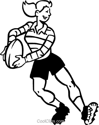 Rugby Player Royalty Free Vector Clip Art Illustration - Rugby Player (381x480)