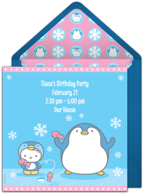 Customizable, Free Ice Fishing Online Invitations - Cartoon (650x650)