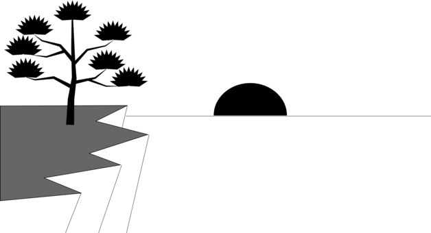 Drawing Sunset Computer Icons Silhouette Sunrise - Sun Set Black And White (628x340)