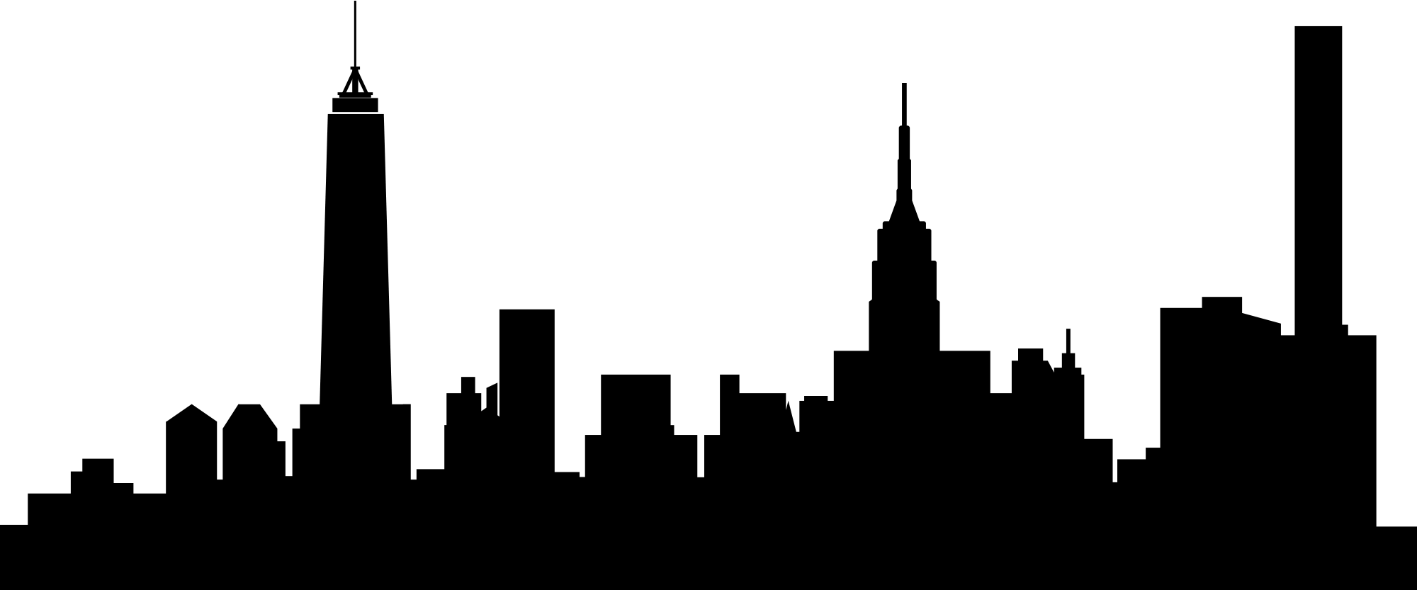 Ny City Silhouette At Getdrawings Com Free - New York City (2000x833)