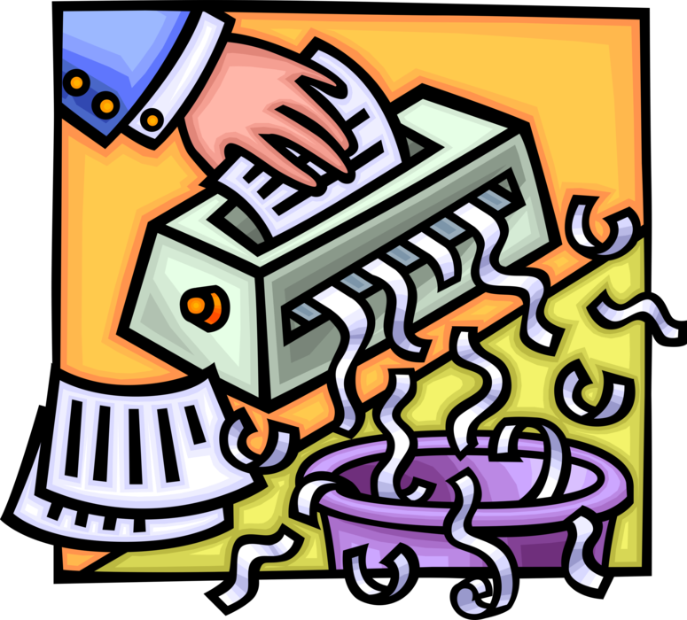 Vector Illustration Of Office Paper Shredder Destroys - Reduce Access To Personal Data (775x700)