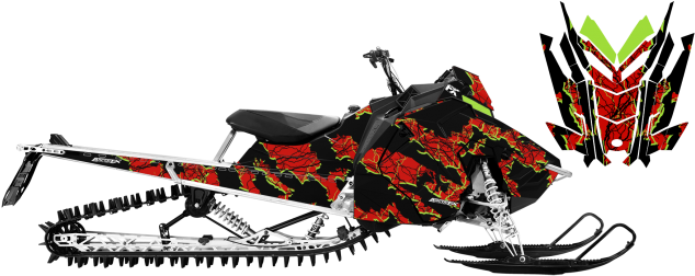 Shred Designs - Polaris - Axys Rmk - Polaris Blue Sled Wraps (650x312)