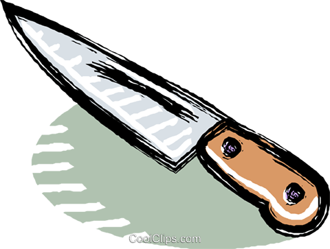 Kitchen Knife Royalty Free Vector Clip Art Illustration - Kitchen Knife Safety Rules (480x363)