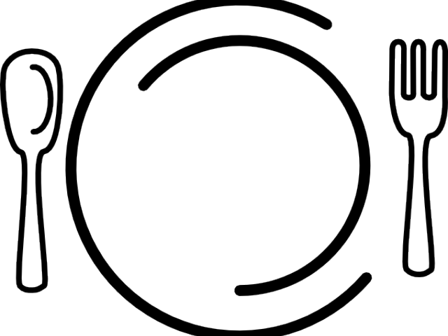 Plate And Utensils Clipart (640x480)
