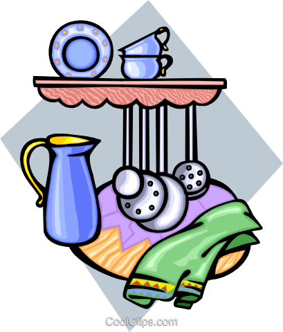 Kitchen Accessories Royalty Free Vector Clip Art Illustration - Küche Clipart (409x480)