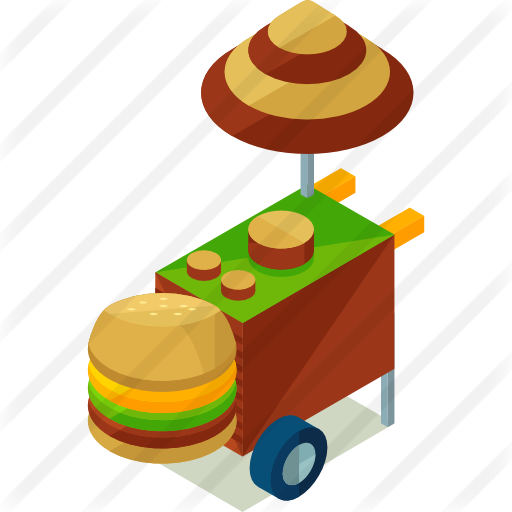 Food Cart Free Icon - Hamburger Stand (512x512)